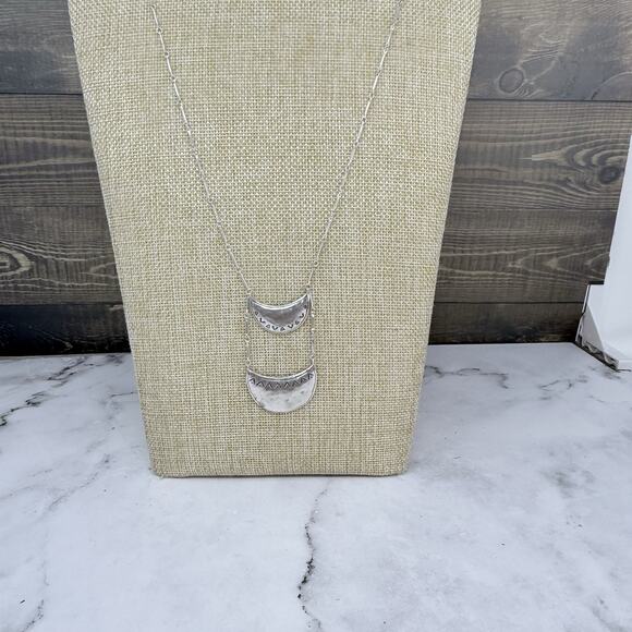 Silpada Half Moon Celestial Chic 32 Inch N2853 Sterling Silver Long Bar Necklace - Picture 3 of 6